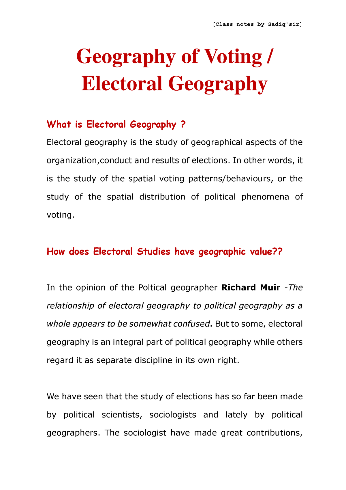 Electoral Geography - Hshsja - Geography Of Voting / Electoral ...