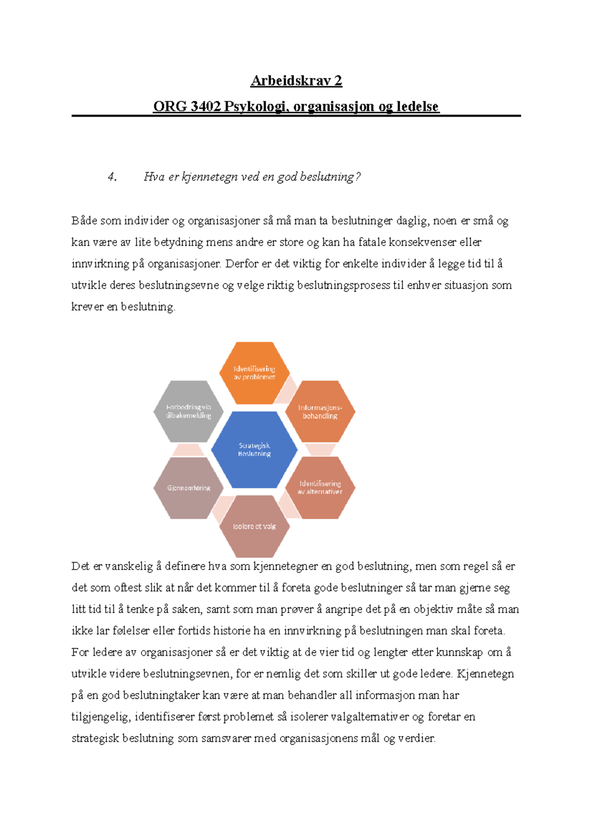 Arbeidskrav 2 I Psykologi, Organisasjon Og Ledelse (2020 ...