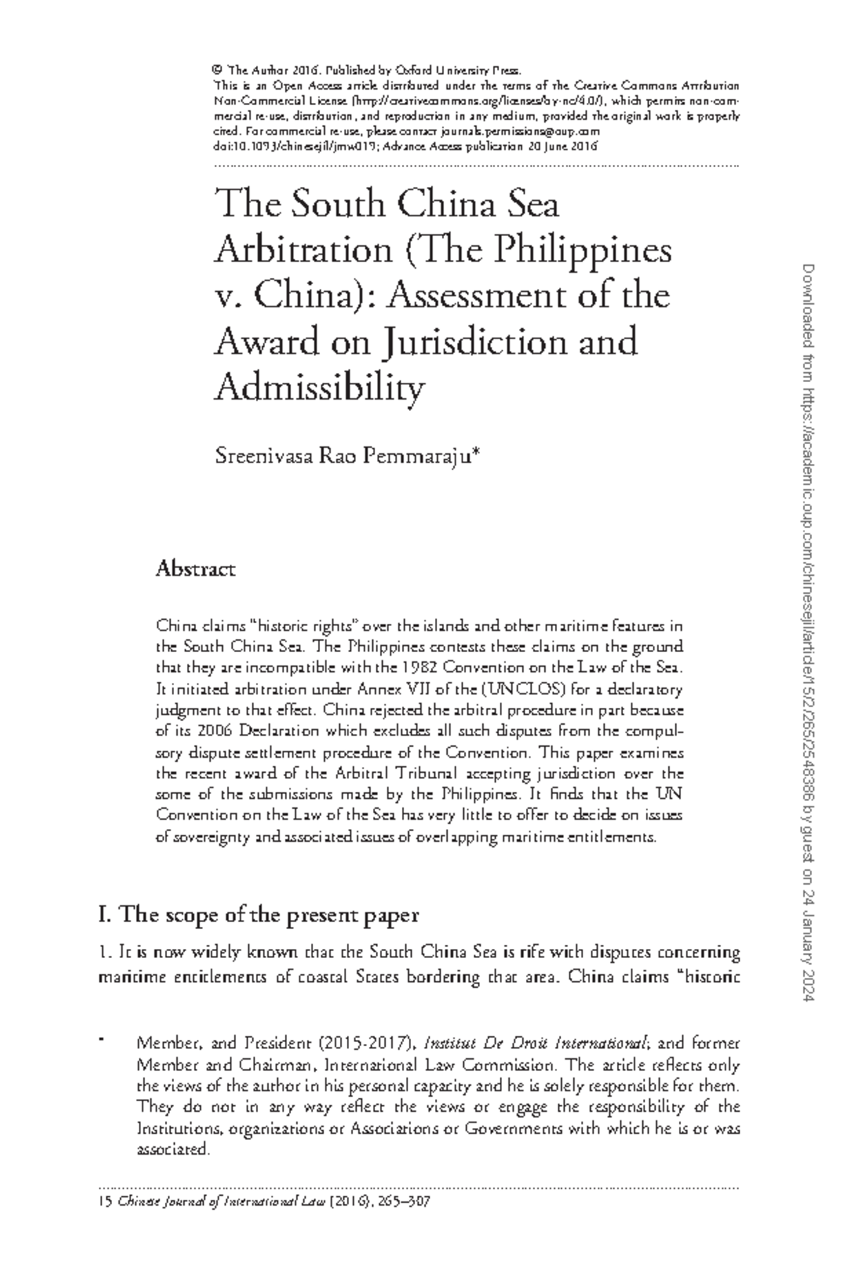The South China Sea Arbitration (The Republic of Philippines v. The ...