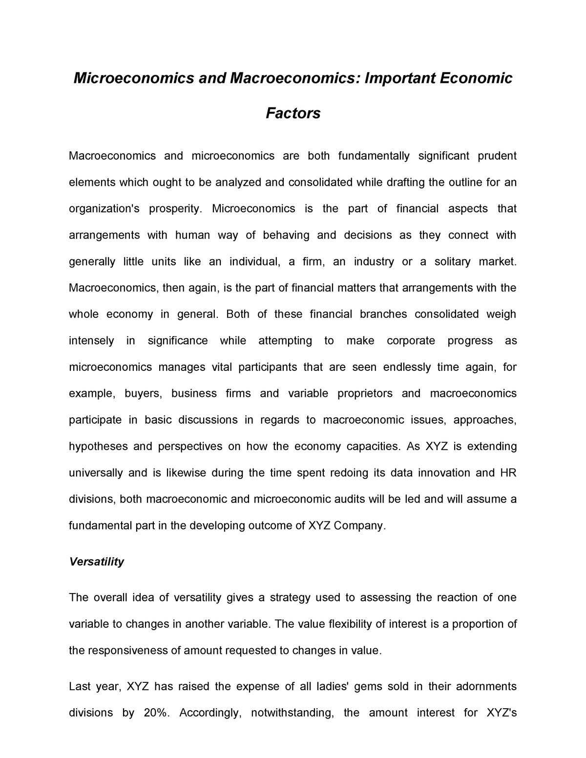 essay about microeconomics and macroeconomics