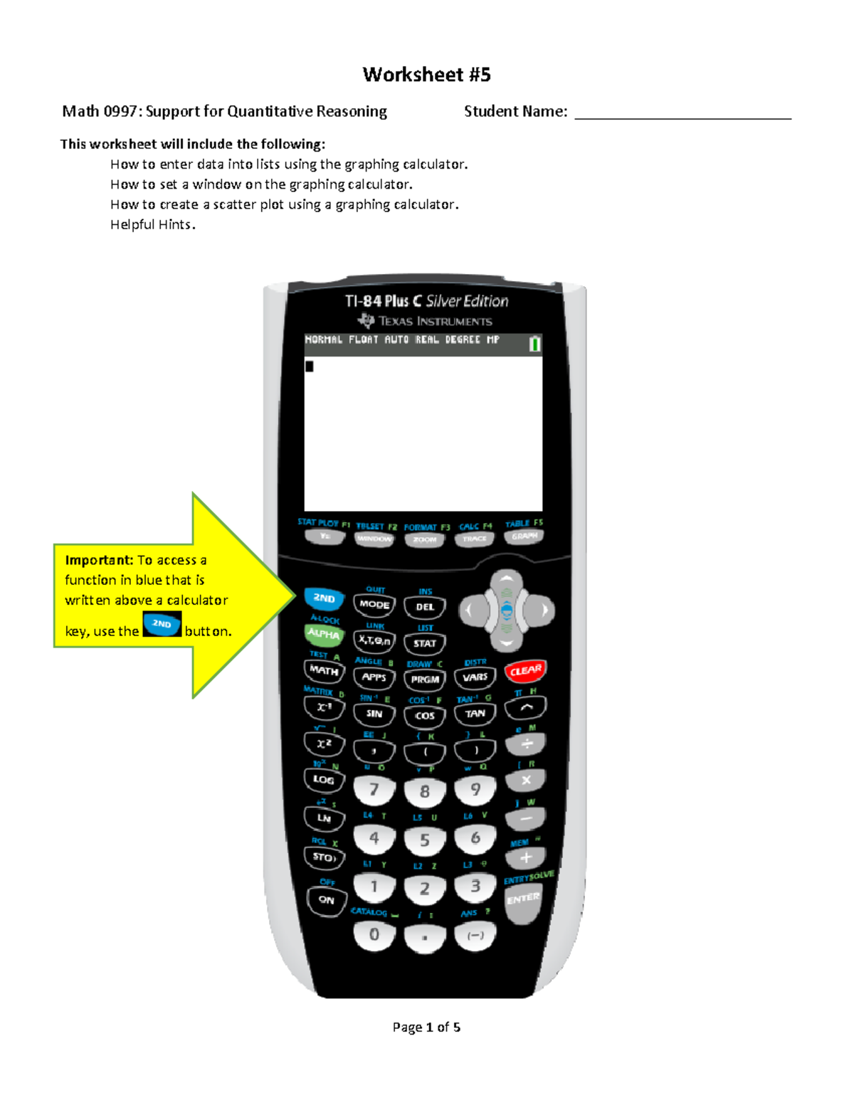 Math 0997 Homework 5 - Support for Quantitative Reasoning - Worksheet ...