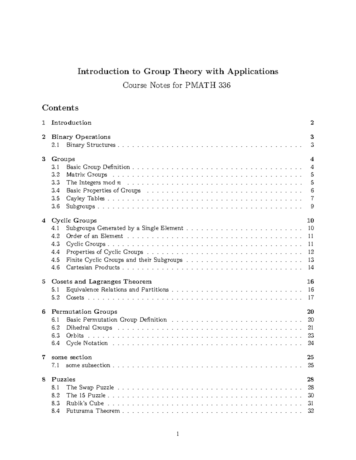 PM Intro Group Theory - Full Course Notes - Introduction To Group ...