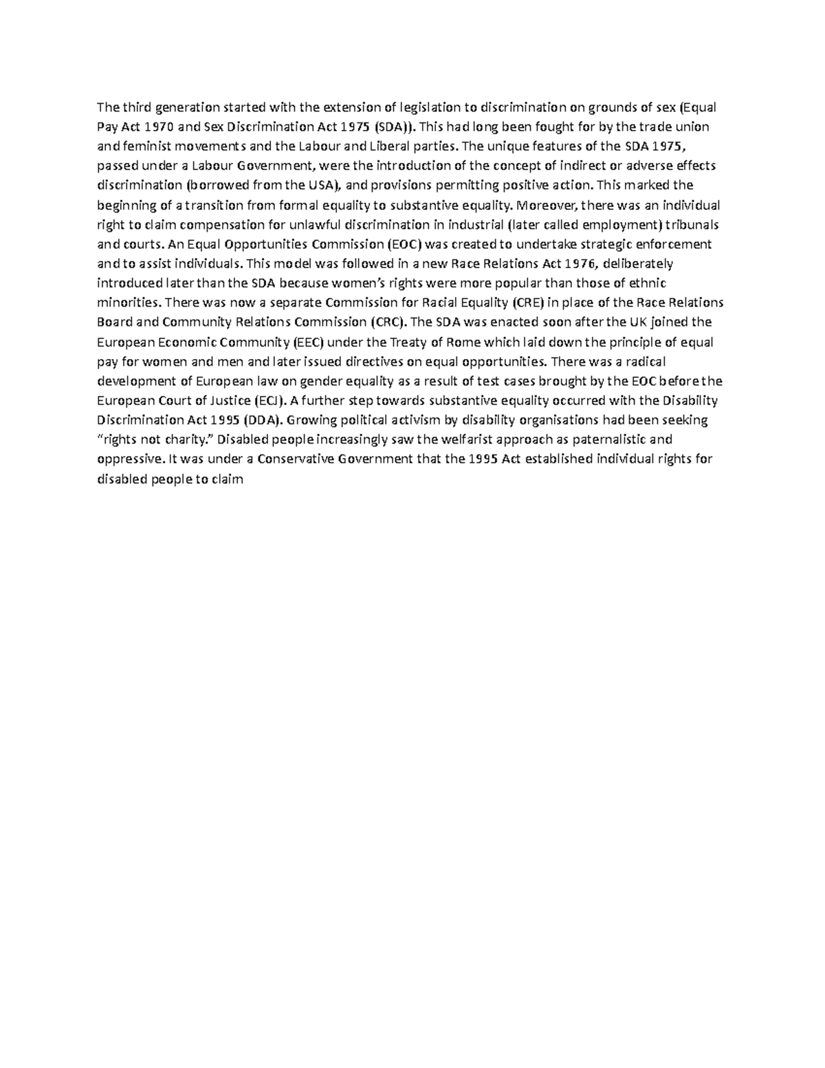 The third generation started with the extension of legislation to ...