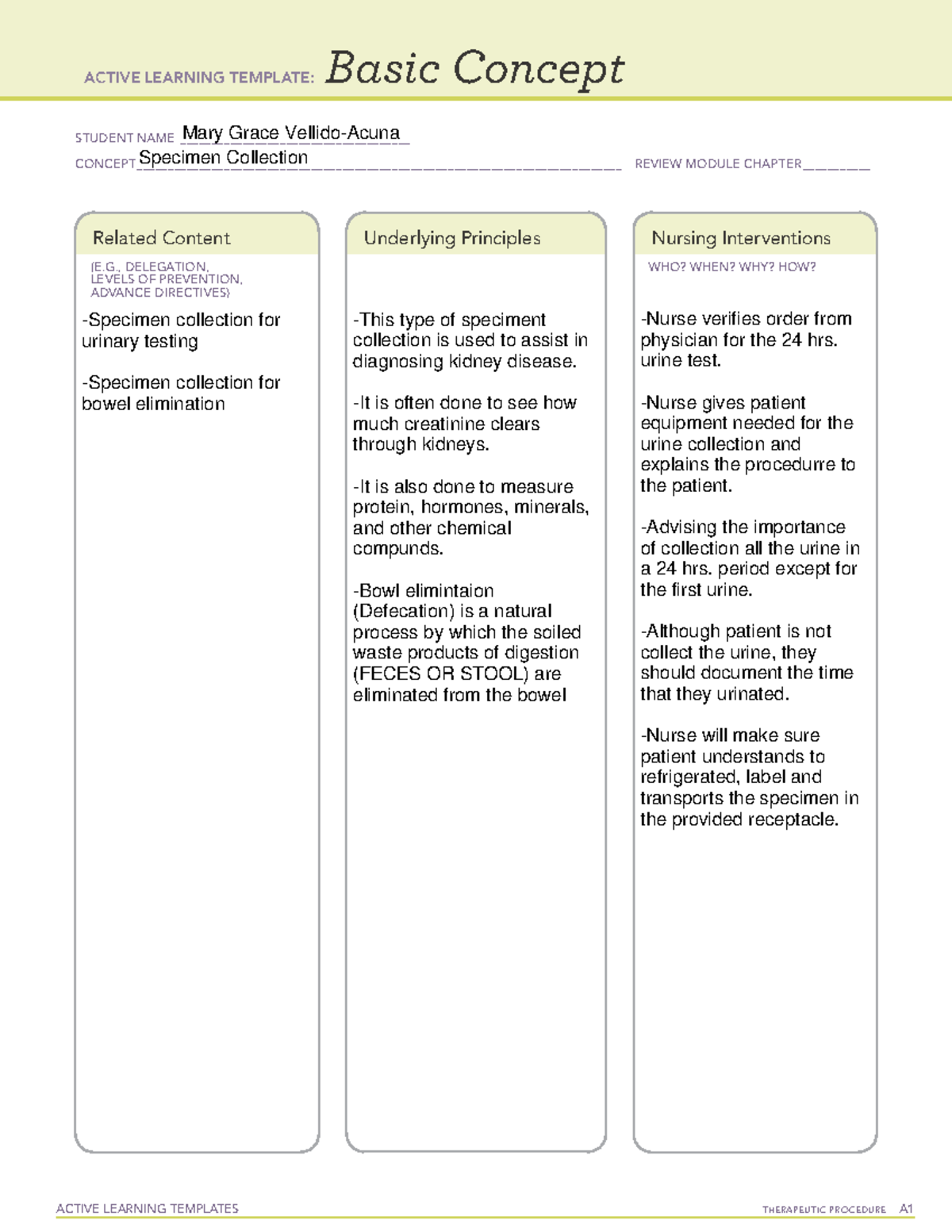 BC Specimen Collection - ACTIVE LEARNING TEMPLATES THERAPEUTIC ...