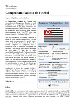 Campeonato Paulista de Futebol de 2022 - Série A2 – Wikipédia, a  enciclopédia livre