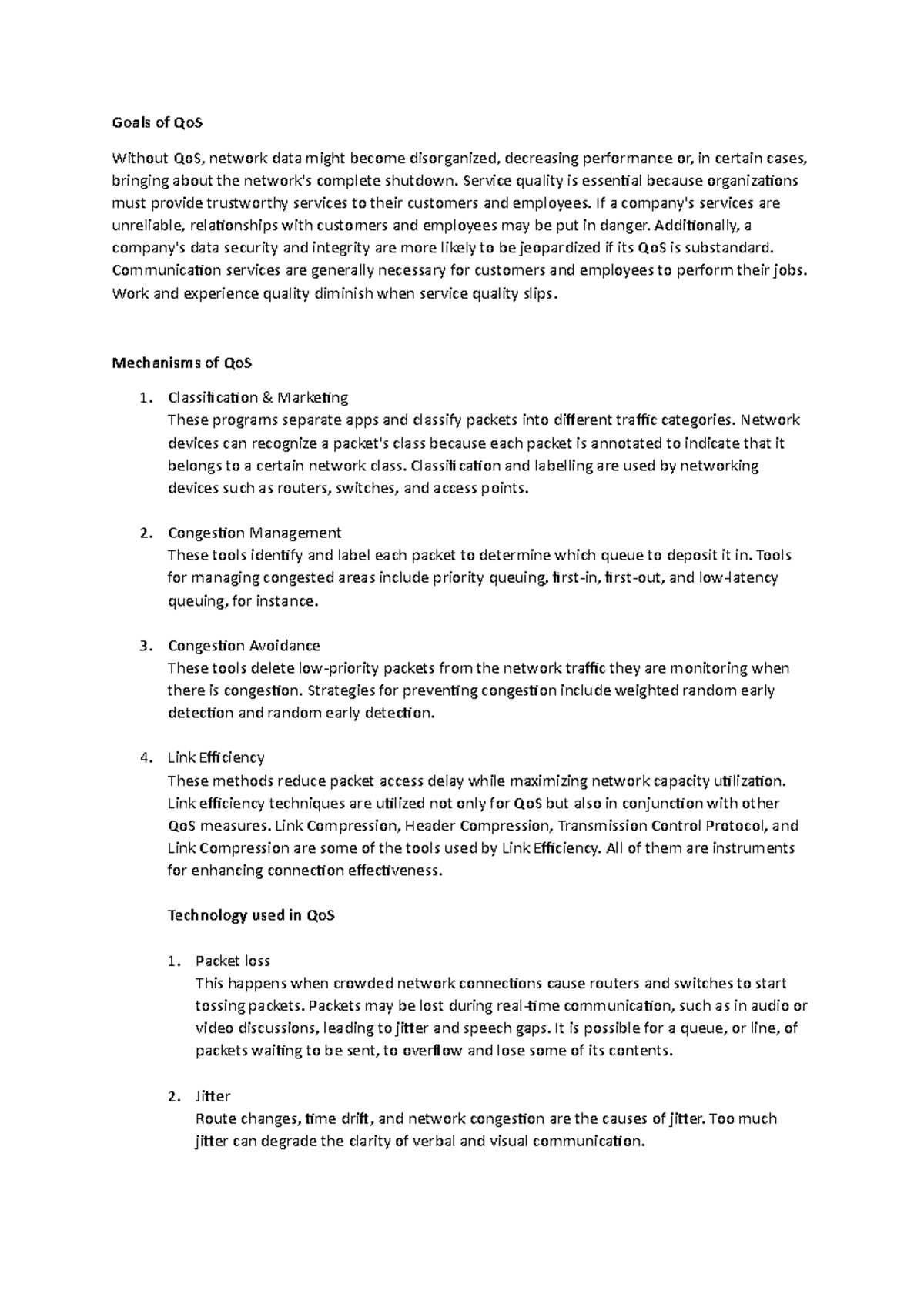 Nweg ice task 3 - nweg ice task about qos - Goals of QoS Without QoS ...