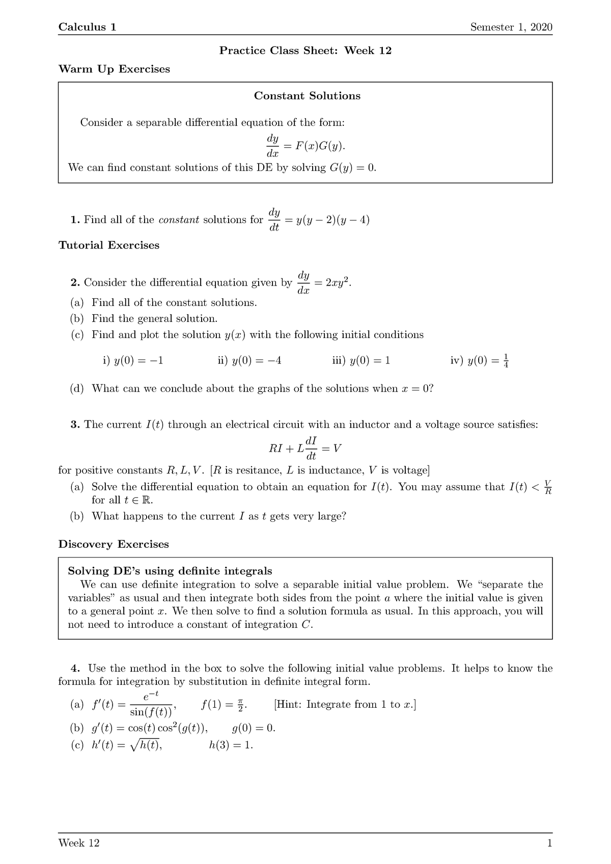 Tutorial 12 Ques Questions For Week 12 S Tute Studocu