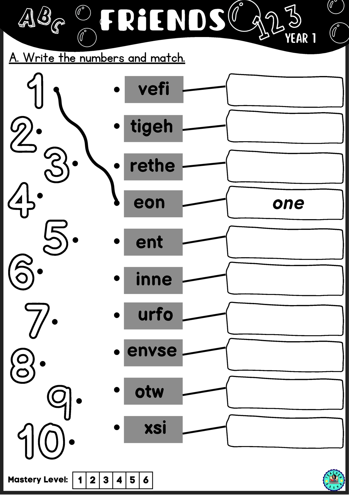 Year 1 Worksheets Worksheet For Students Friends Year 1 A Write