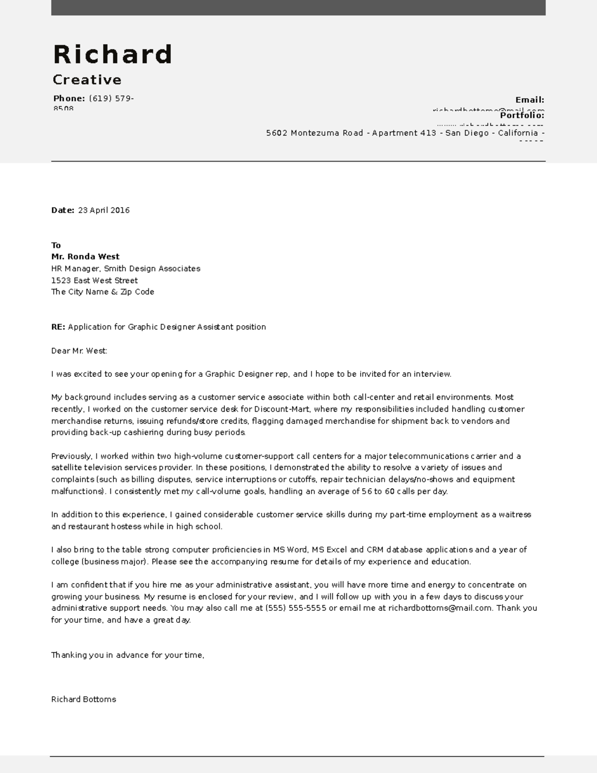 Cover Letter US Letter - TRABAJO DE INVESTIGACION TRABAJO DE ...