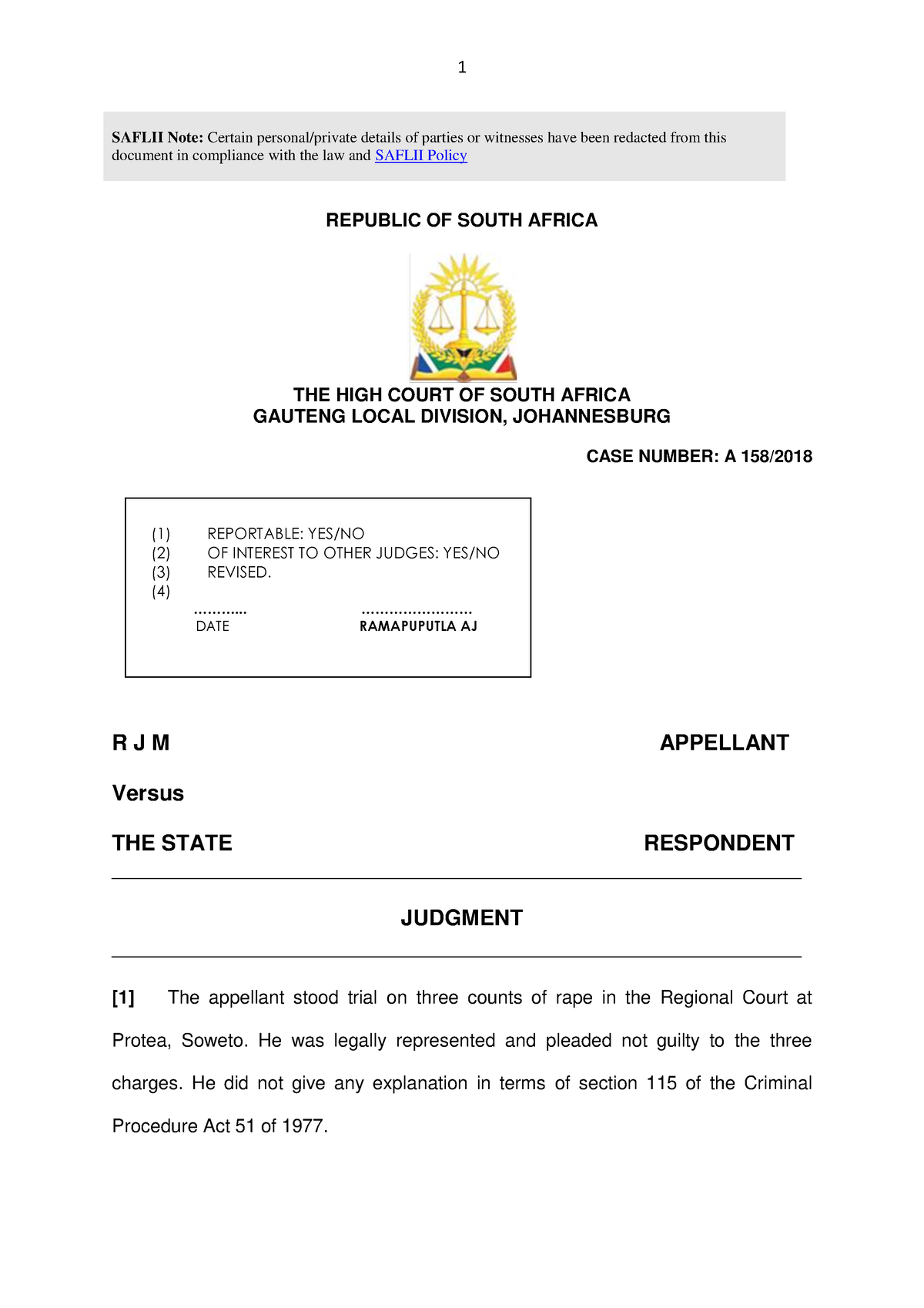 36 - Case Law Reference - SAFLII Note: Document In Compliance With The ...