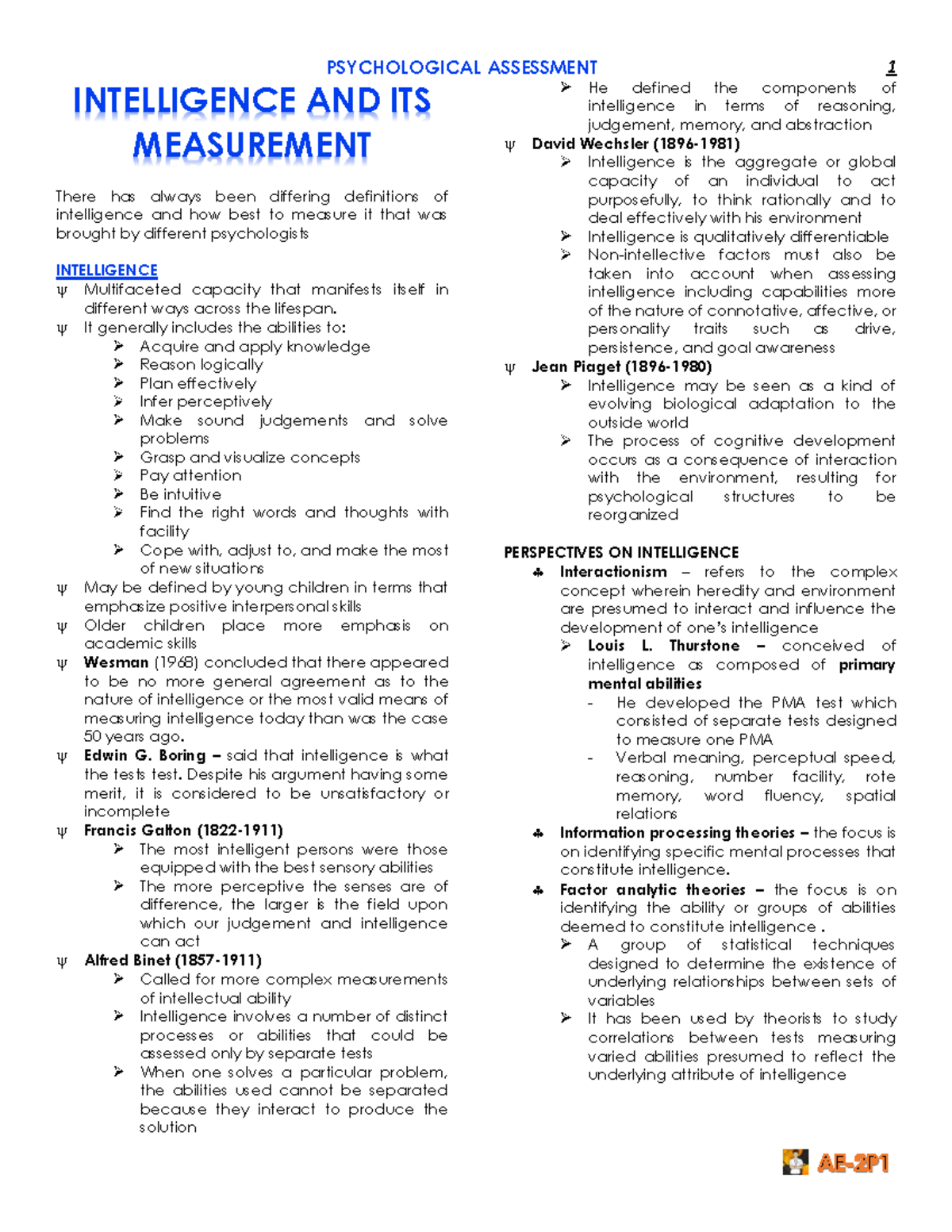 Psychological Assessment CH9 Intelligence And Its Measurement ...