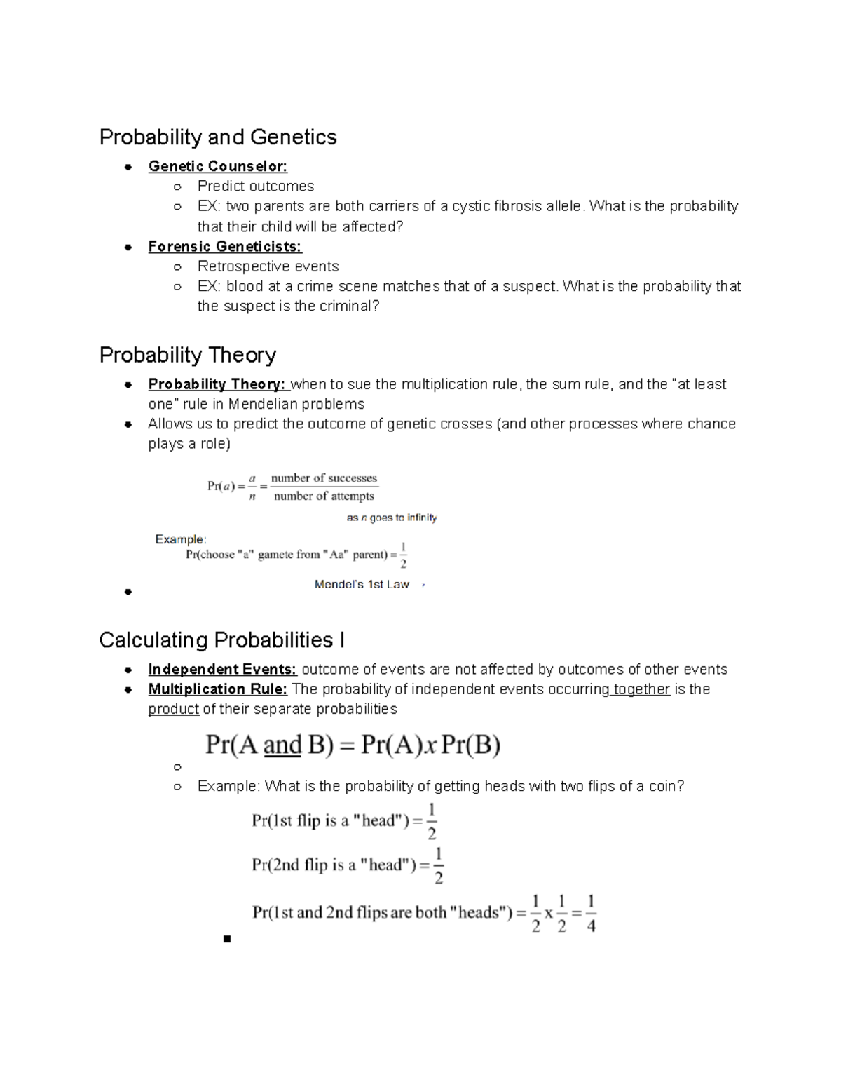 Probability and Statistics Notes (BIO SC 2200) - Probability and ...