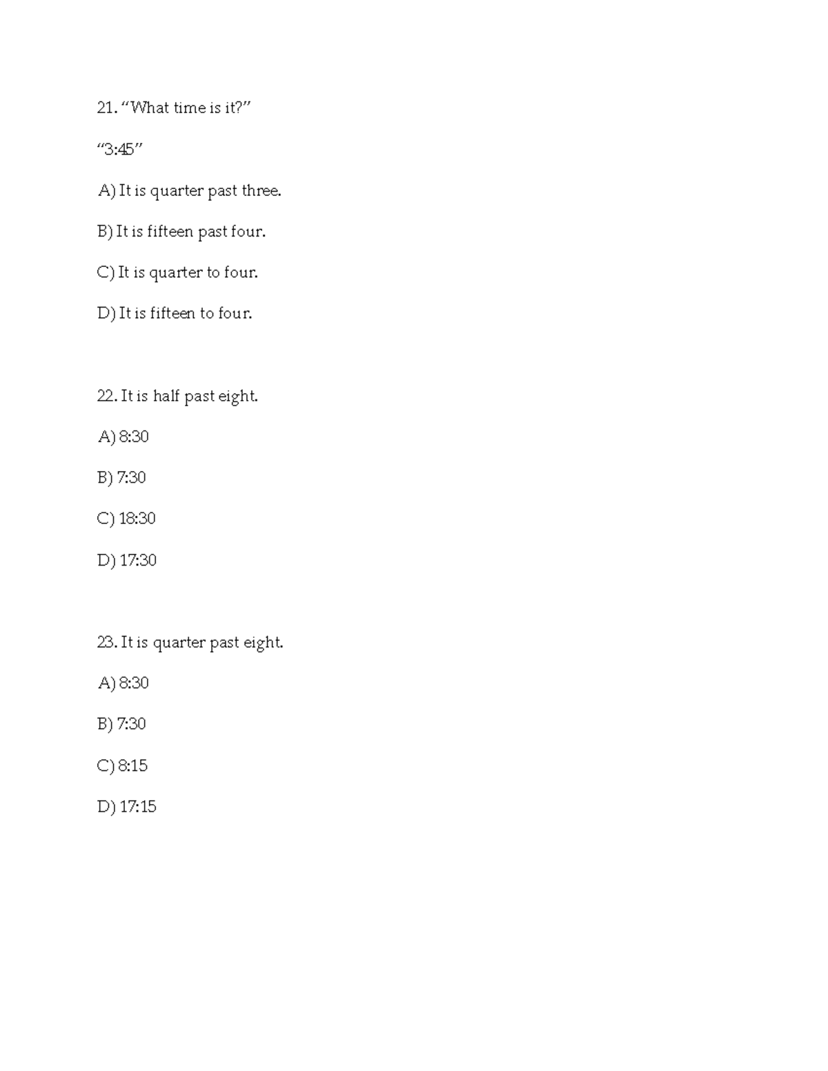 GBA 19 Grammar Basic Advance EPT Reviewer part 19 “What time is it