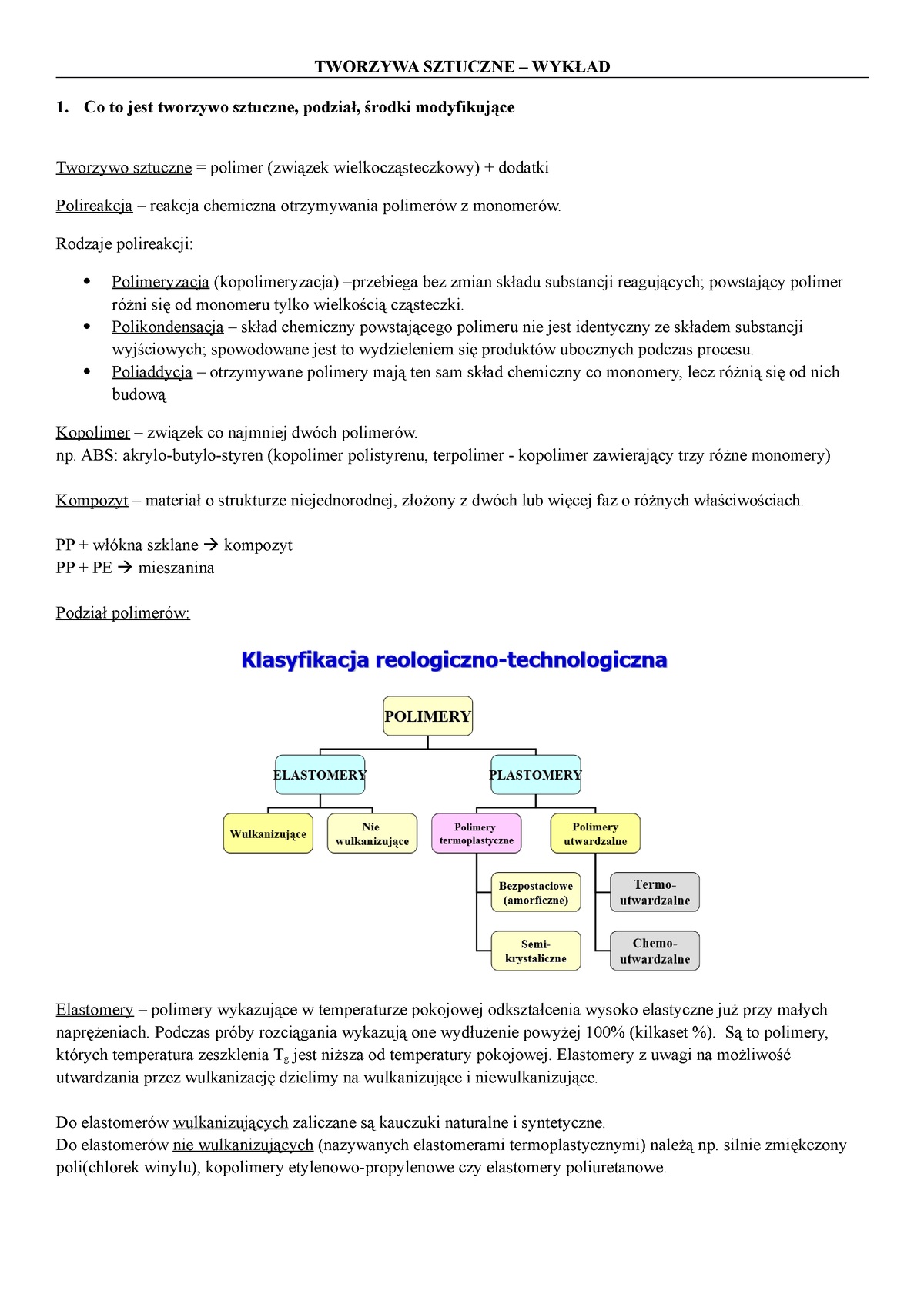 Tworzywa Sztuczne - Wykład - TWORZYWA SZTUCZNE – WYKŁAD Co To Jest ...