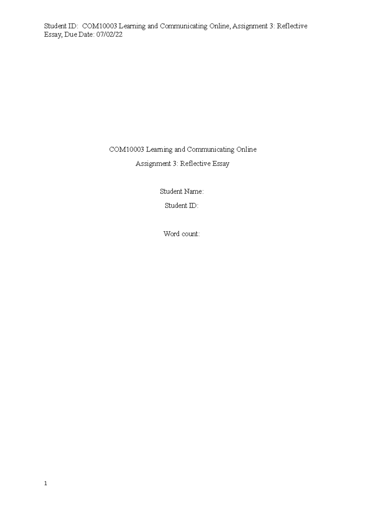 com10003 learning and communicating online assignment 3 reflective essay