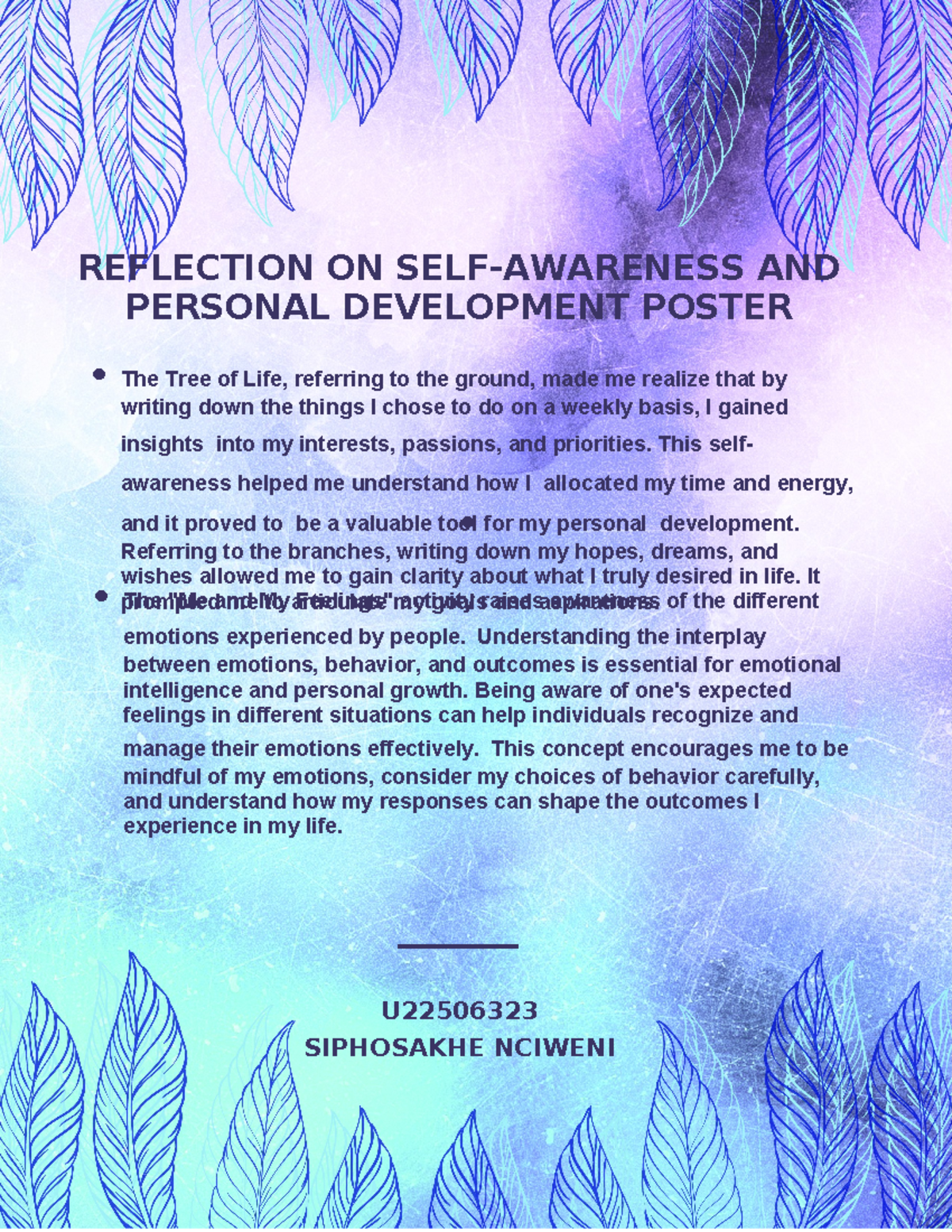 Reflection on Self - Summary Social Work Theory - REFLECTION ON SELF ...