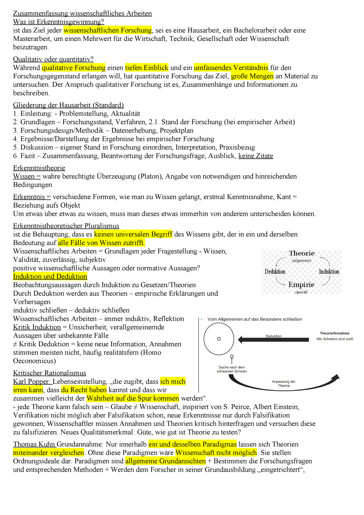 Einführung Ins Wissenschaftliche Arbeiten - Zusammenfassung ...