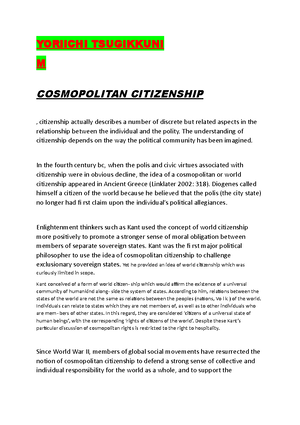 Citizenship in a globalizing world - What is citizenship? Discuss the ...