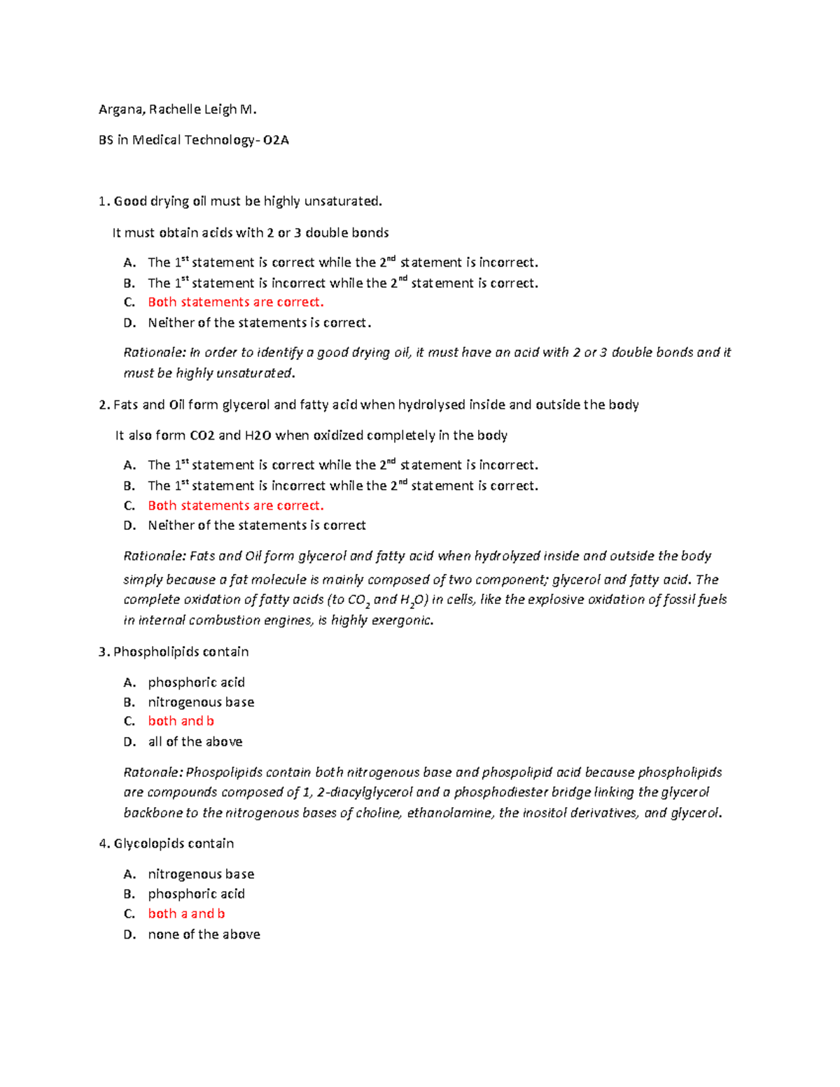 Argana O2A Rationale - Argana, Rachelle Leigh M. BS in Medical ...