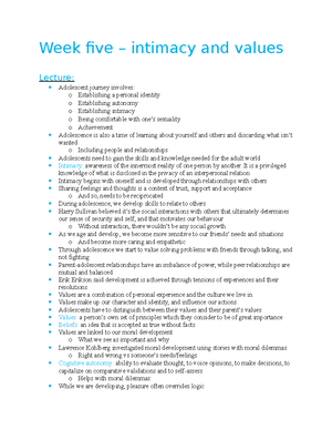 Week 11 - Lecture notes with Kellie Buckley-Walker - Week eleven ...