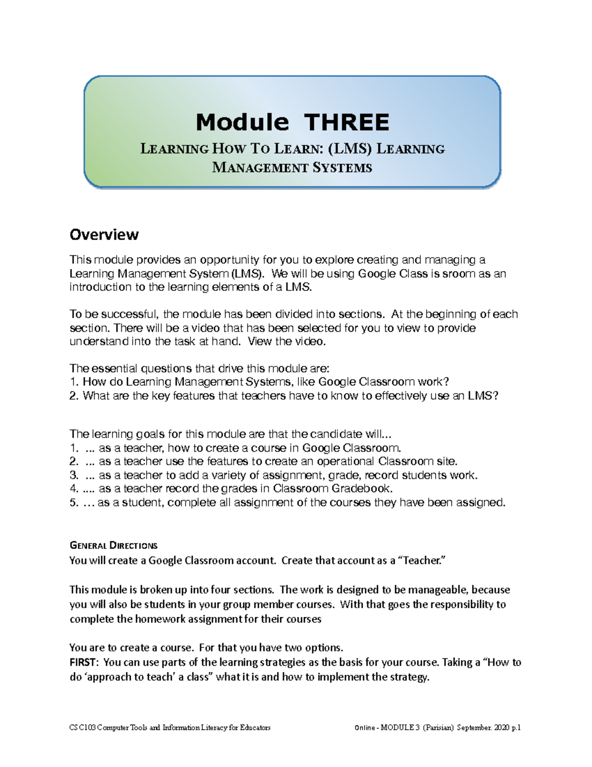 This is mod 3. - computer modules - Overview This module provides an ...