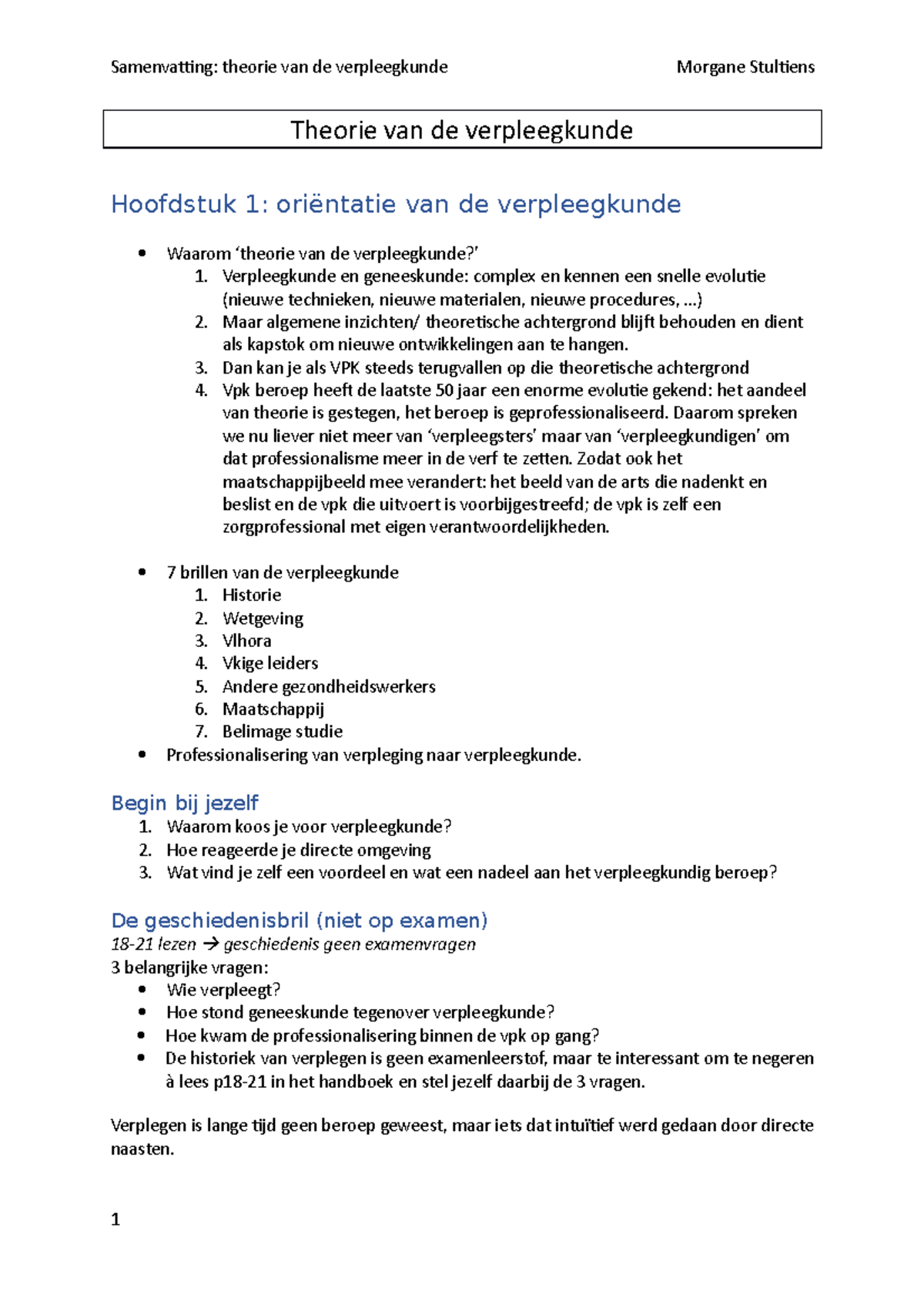 Theorie Van De Verpleegkunde Samenvatting - Theorie Van De ...