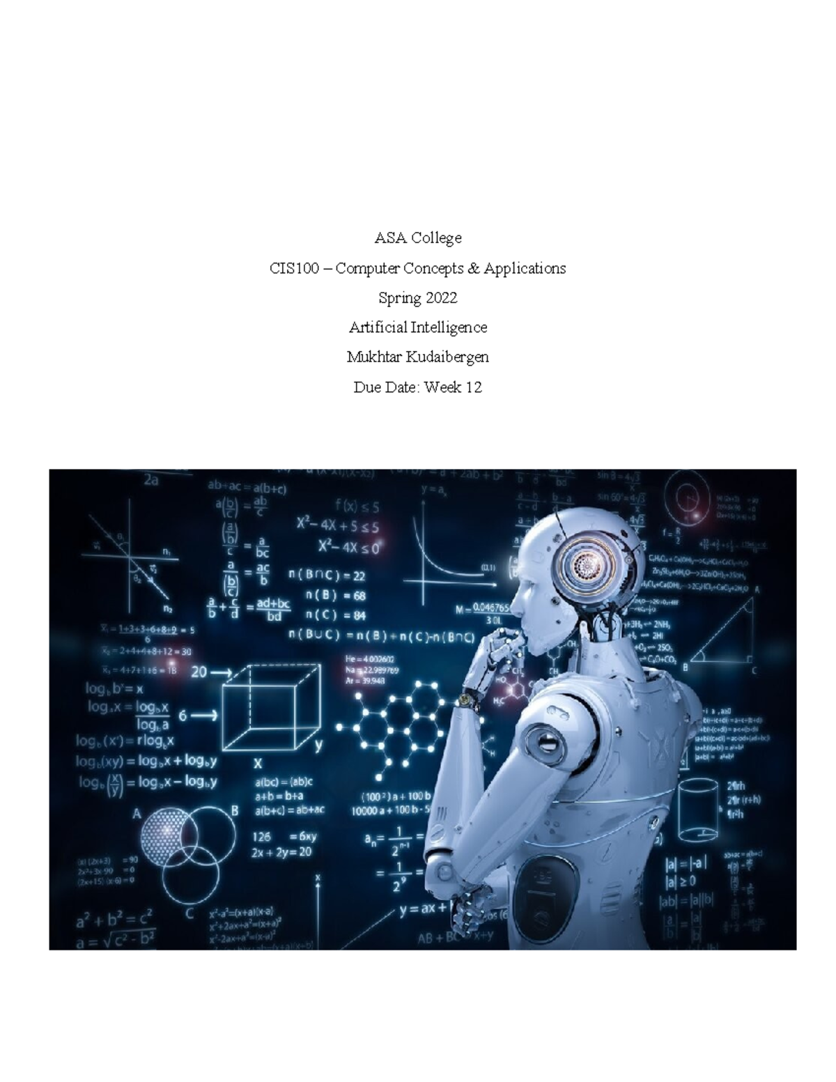 CIS100+Project - project - ASA College CIS100 – Computer Concepts ...