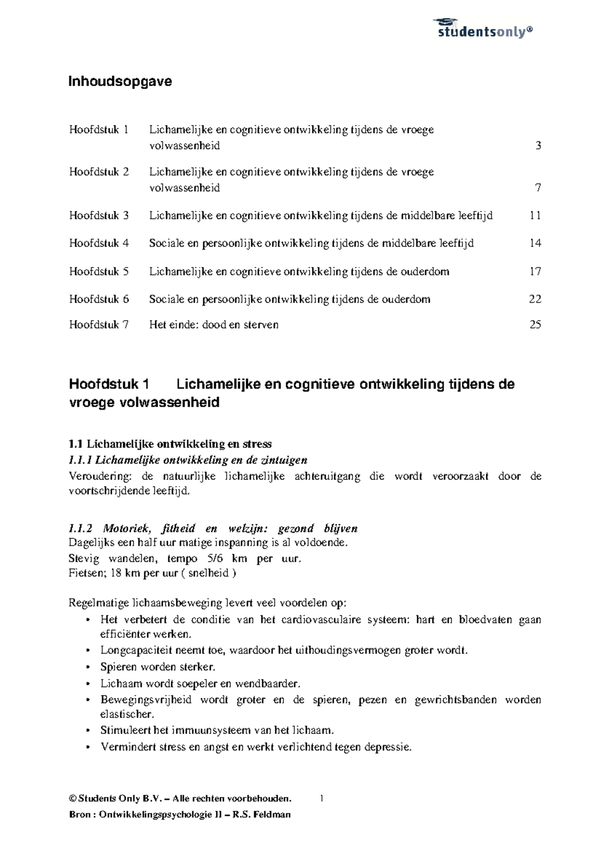 Samenvatting Ontwikkelingspsychologie 2 - © Students Only B. – Alle ...