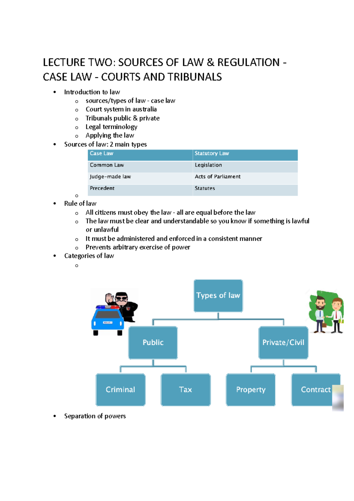 Lecture TWO - LECTURE TWO: SOURCES OF LAW & REGULATION - CASE LAW ...