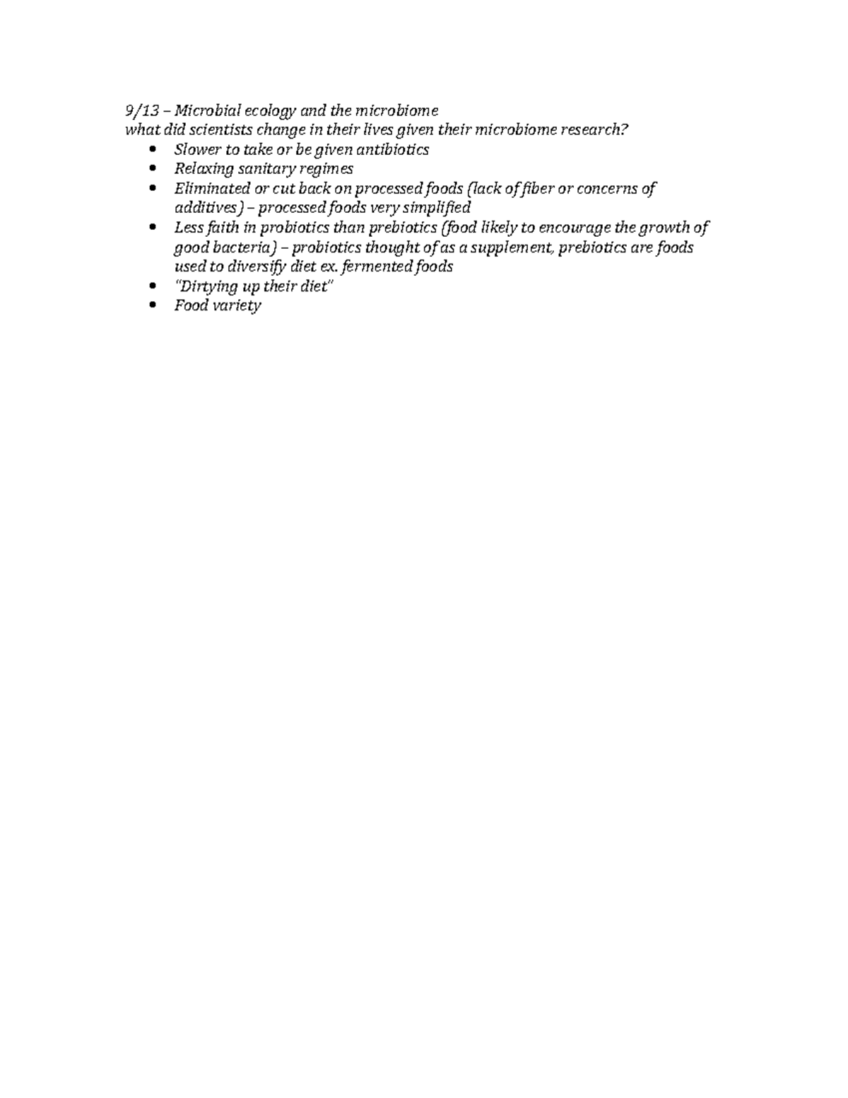 ANTH 9 September Notes - Professor: Julie Velásquez Runk - Microbial ...