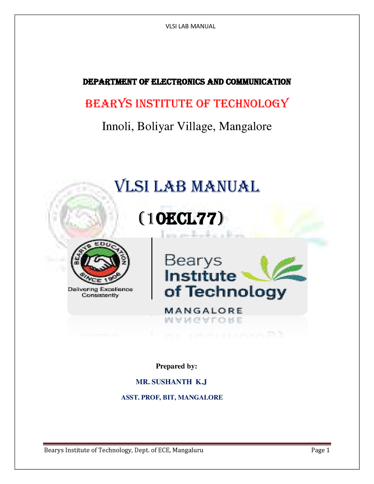 VTU 7th Sem ECE VLSI LAB Manual VLSI Lab - DEPARTMENT OF ELECTRONICS ...