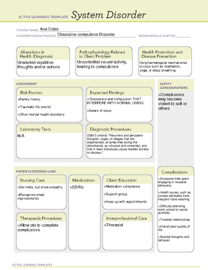 ADHD Case Study - Nursing Plan of Care Assessment: Frankie is a 9 ...