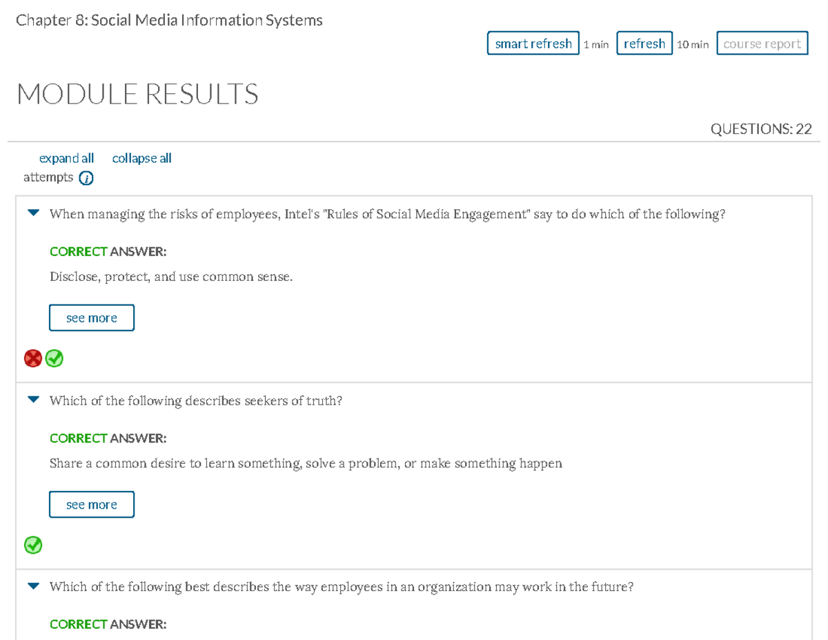 My Lab 7 DSM8 - Chapter 8 DSM MyLab 7 - MODULE RESULTS QUESTIONS: 22 ...