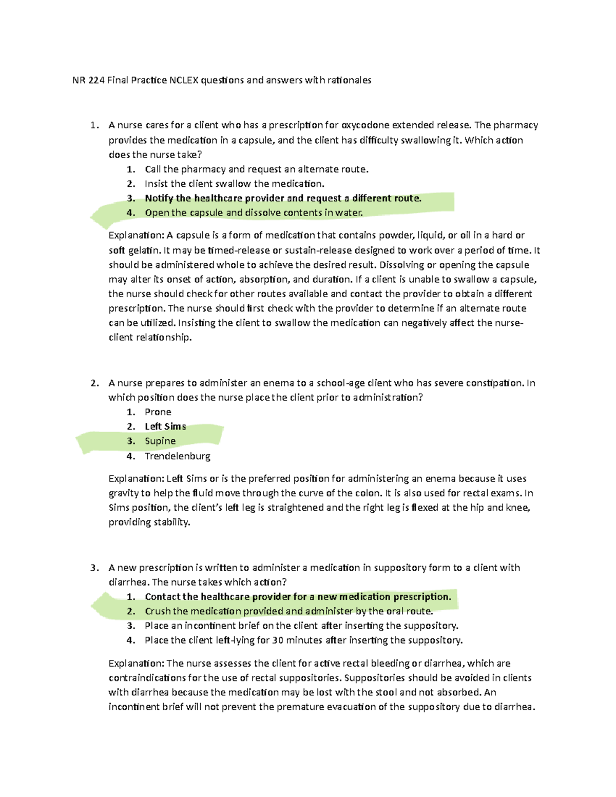 Final Q Nr224 - Good - NR 224 Final Practice NCLEX Questions And ...