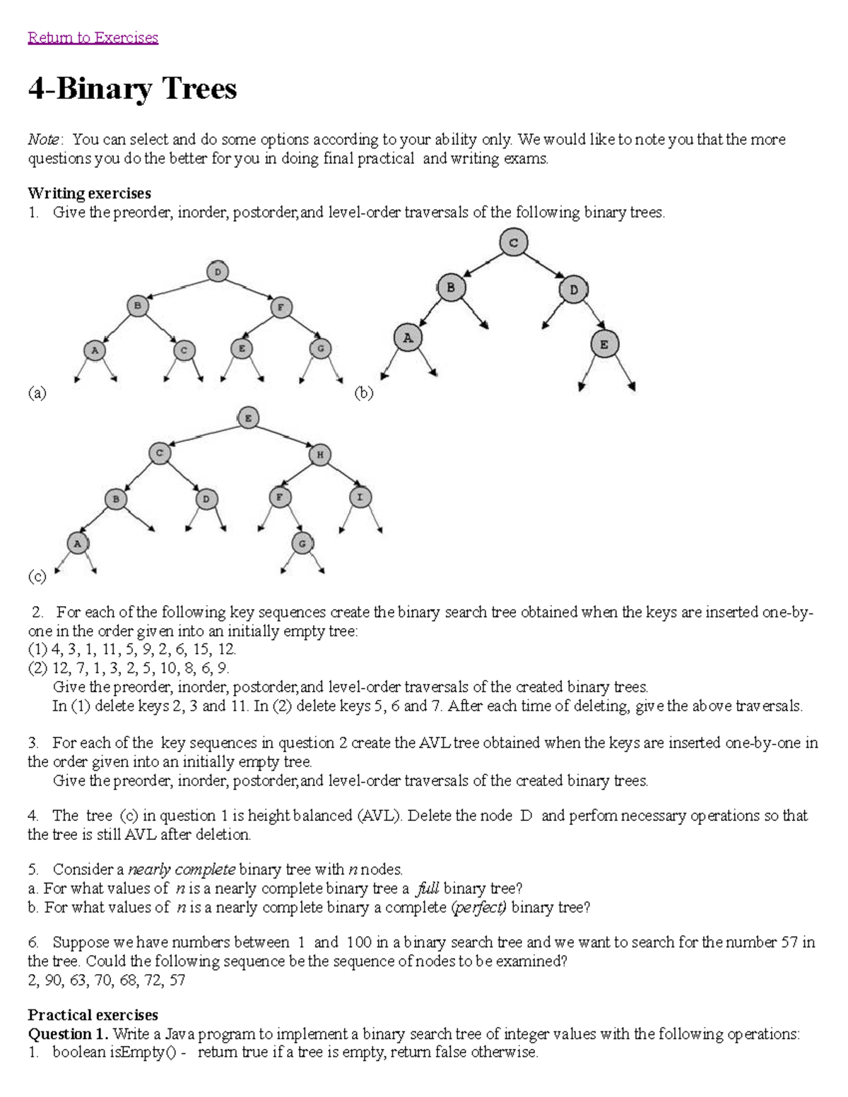 4. Binary Trees - Data Structure and algorihms - FPT - Studocu
