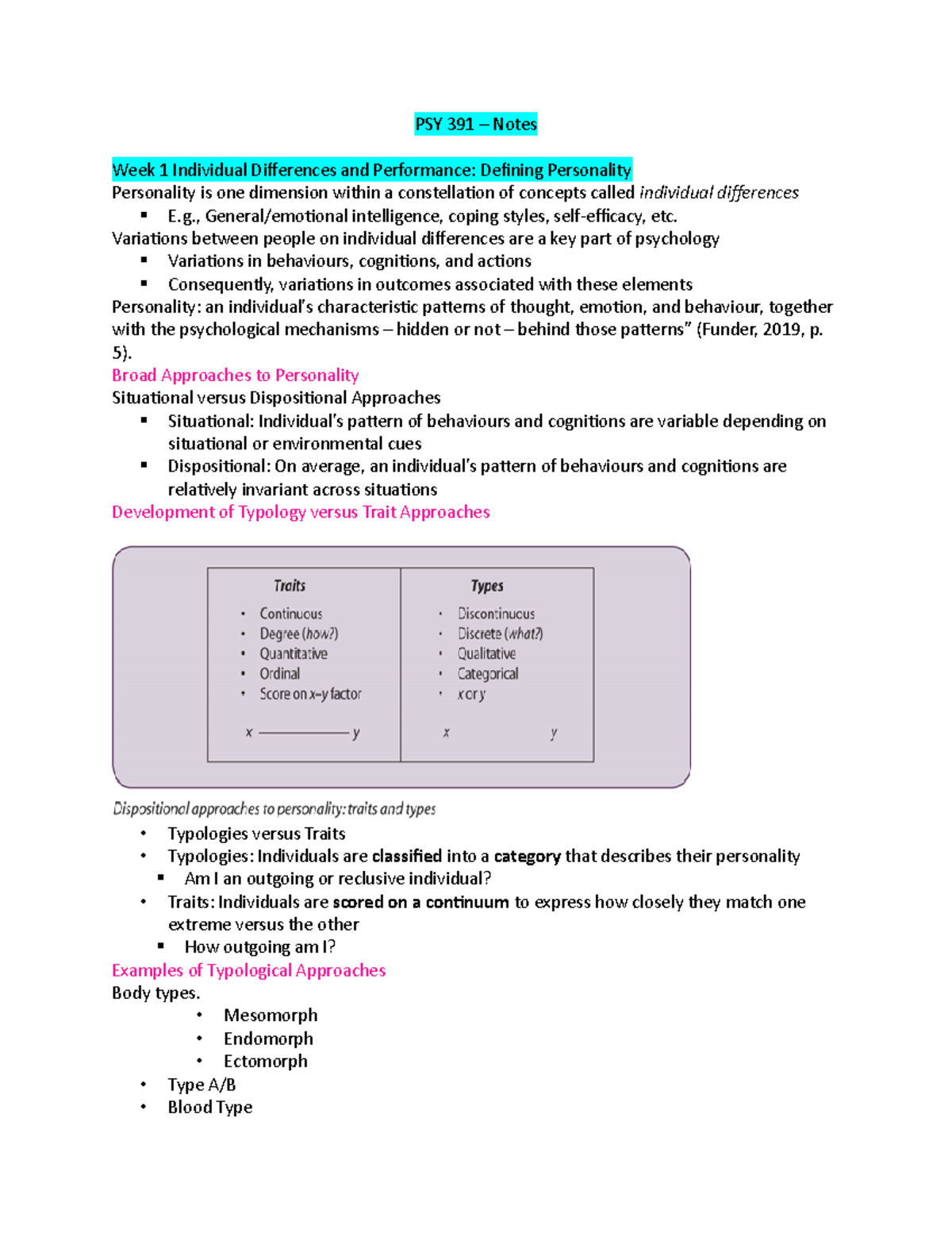 Psy 391 Chapter 1 6 Properly Covered With The Hints Used For Exams