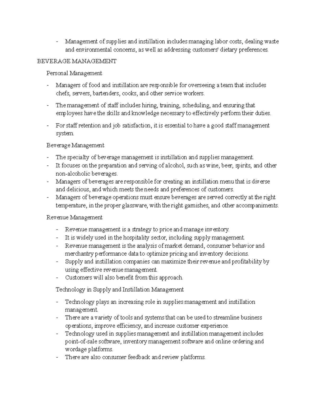 HTR 110 Notes 5 - Hospitality-tourism industry: hotels, resorts ...