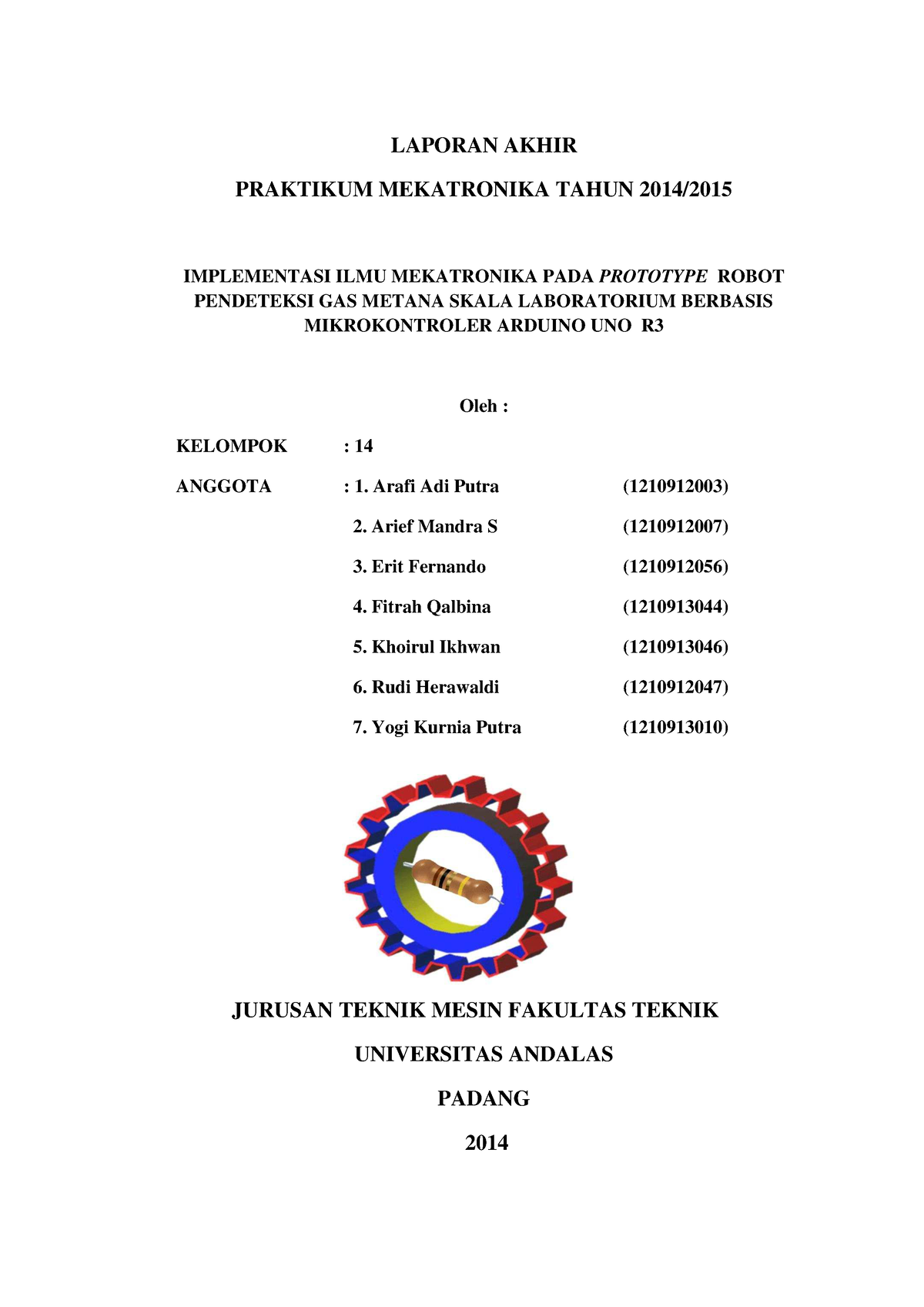 Laporan Akhir Praktikum Mekatronika TAHU - LAPORAN AKHIR PRAKTIKUM ...