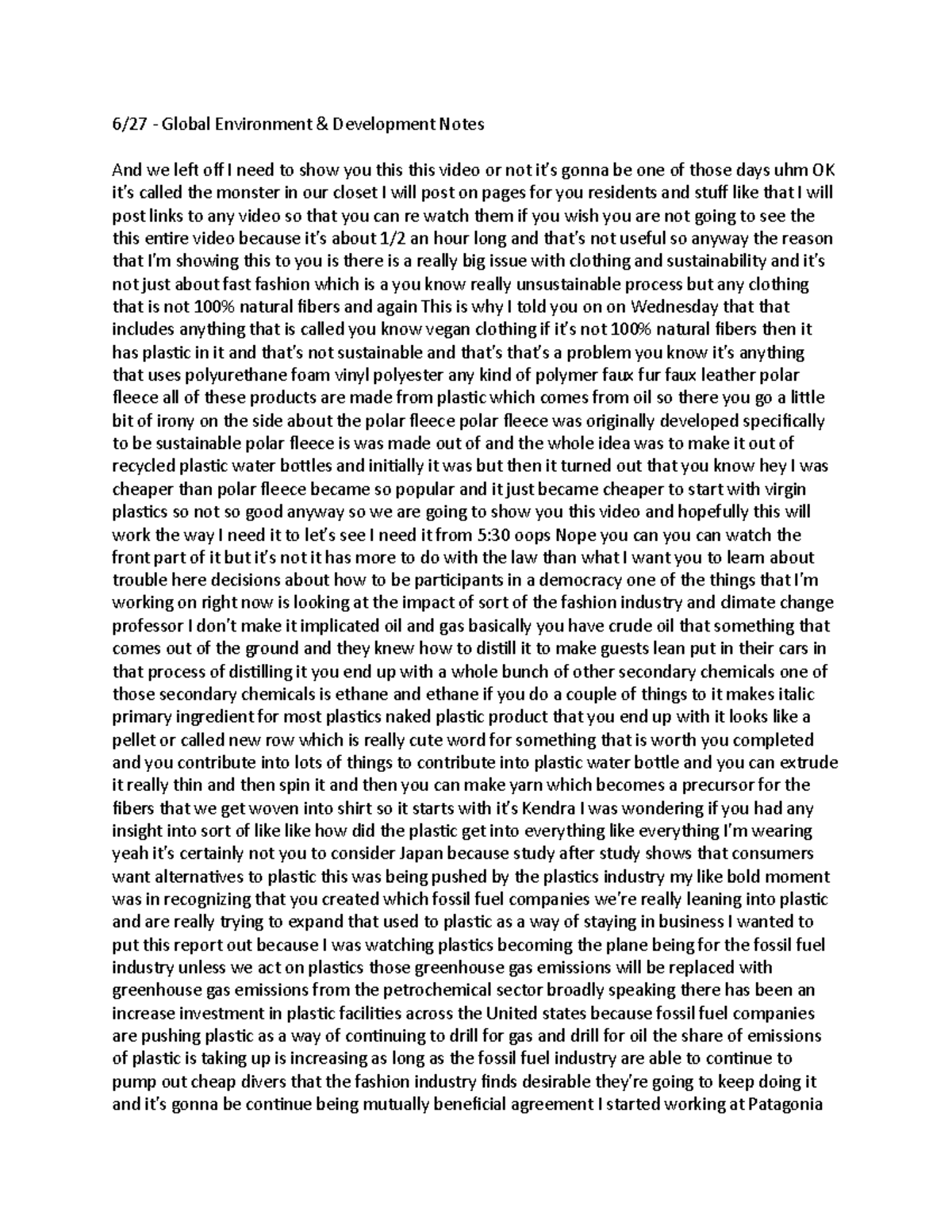 6:27 global notes - 6/27 - Global Environment & Development Notes And ...