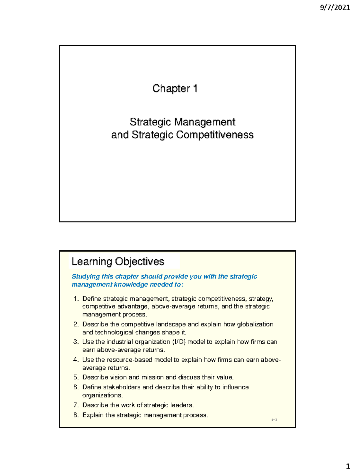 1 Strategic Management And Strategic Competitiveness - Chapter 1 ...