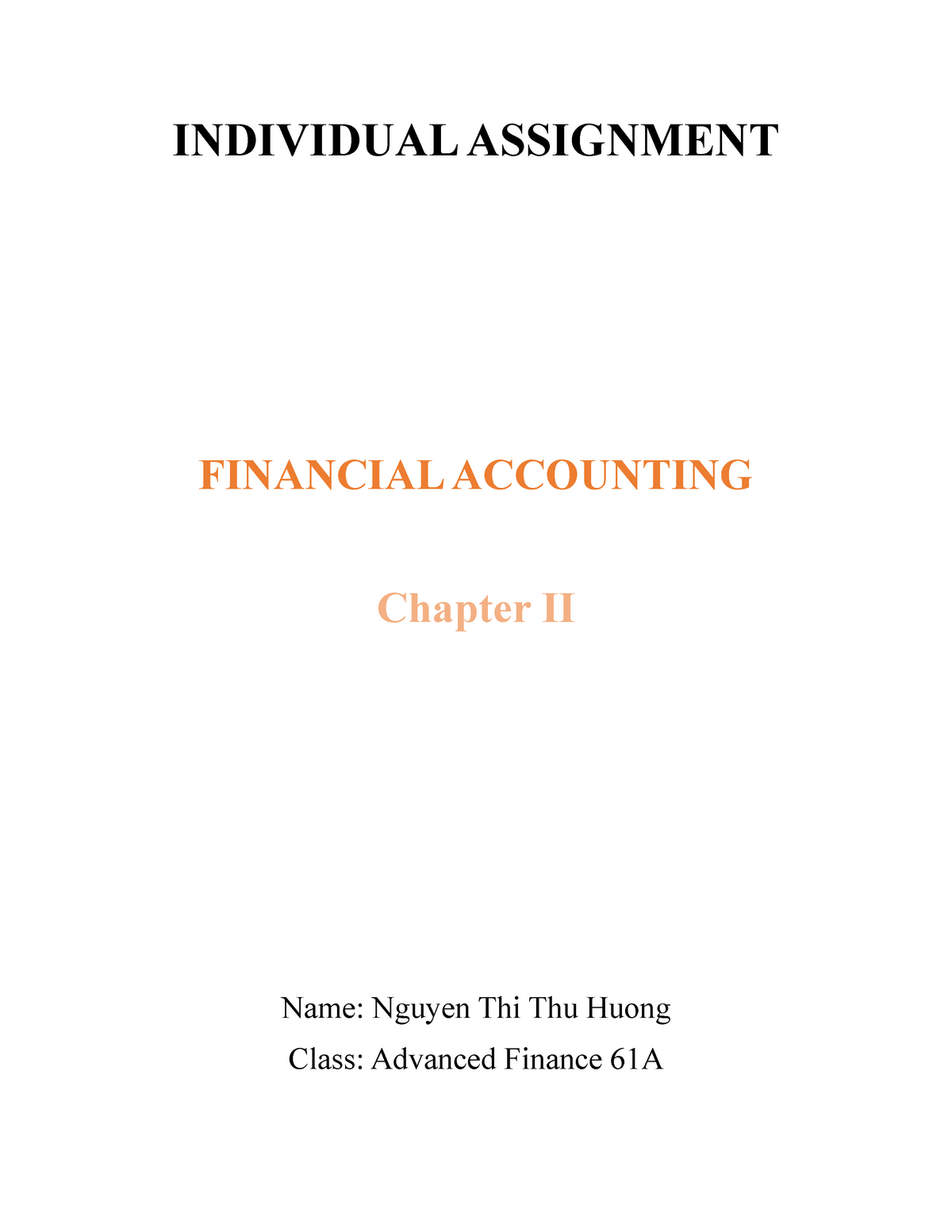 financial accounting ii assignment