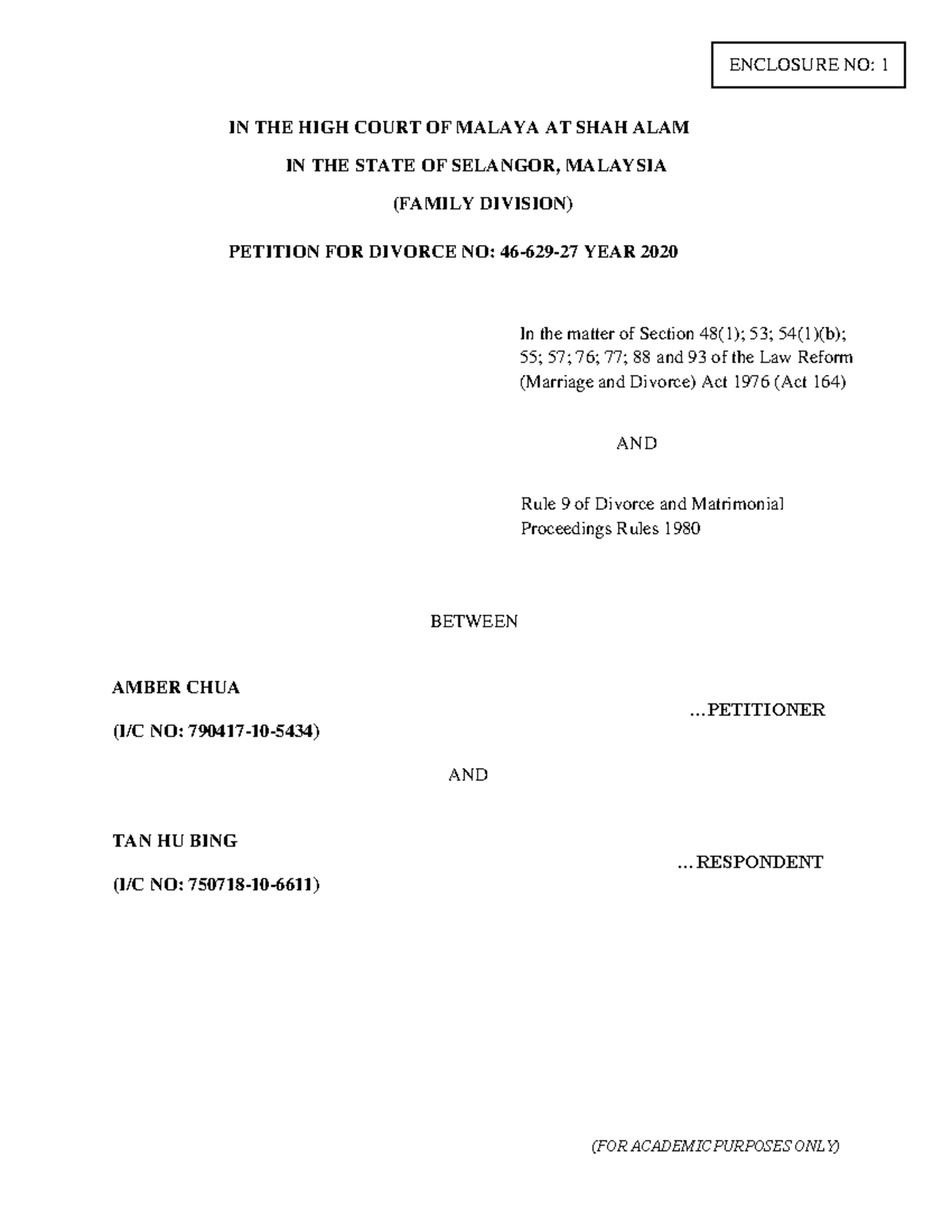 1. Appointment Of Solicitor - IN THE HIGH COURT OF MALAYA AT SHAH ALAM ...