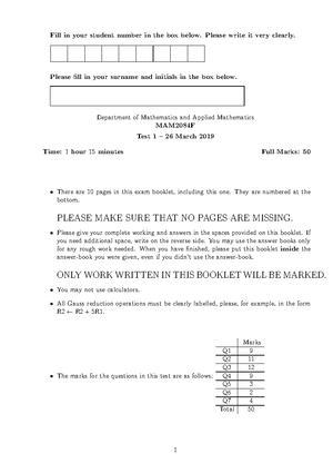 Gr8 Mathematics Smart Prep [ENG] - MAM2004H - UCT - Studocu