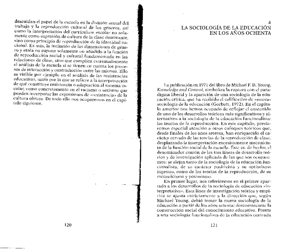 Sociologia De La Educacion Xavier Bonal Resumen Capitulo 3