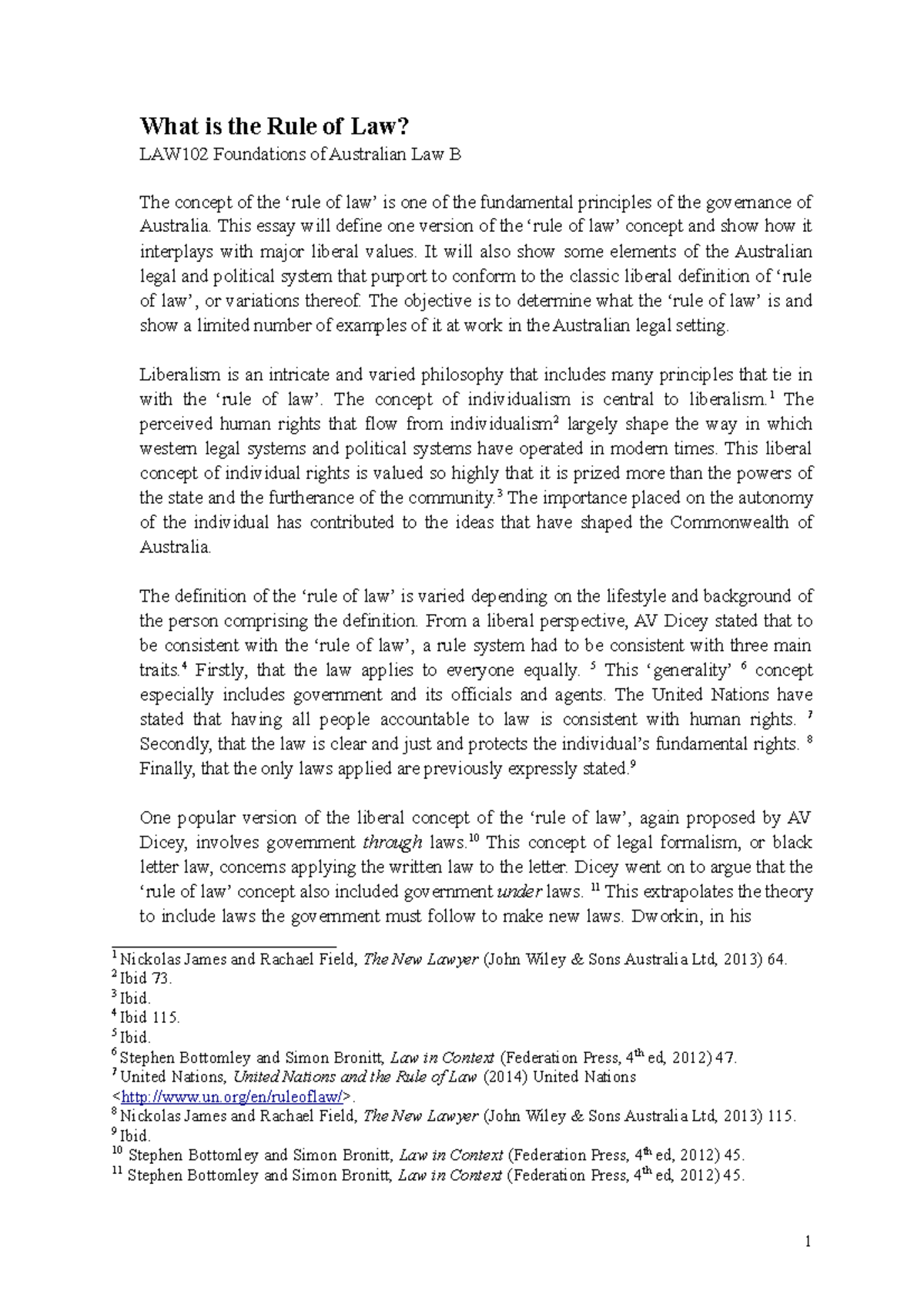 What is the Rule of Law - Grade: D - What is the Rule of Law? LAW102 ...