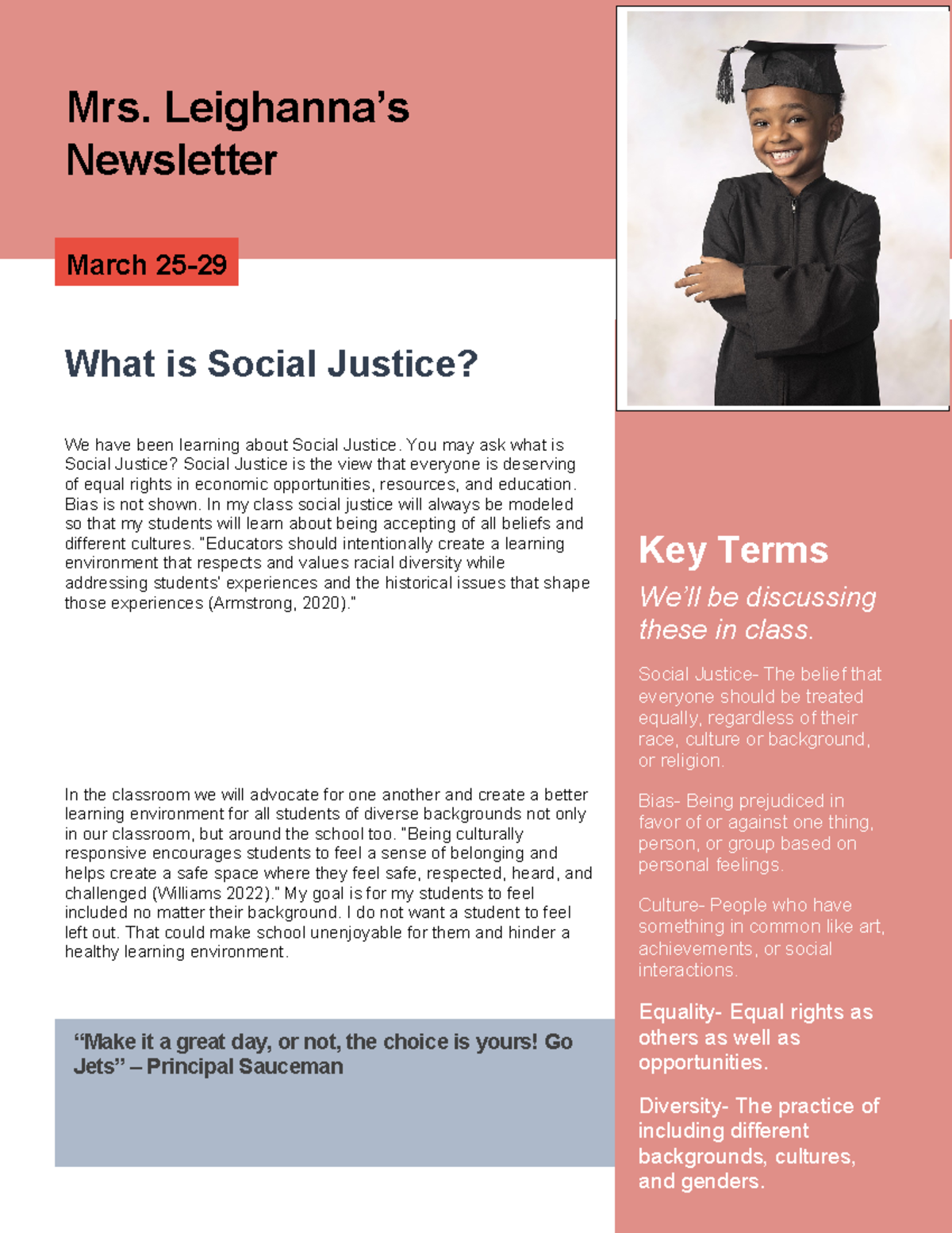 Social Justice in Education Newsletter - Mrs. Leighanna’s Newsletter ...