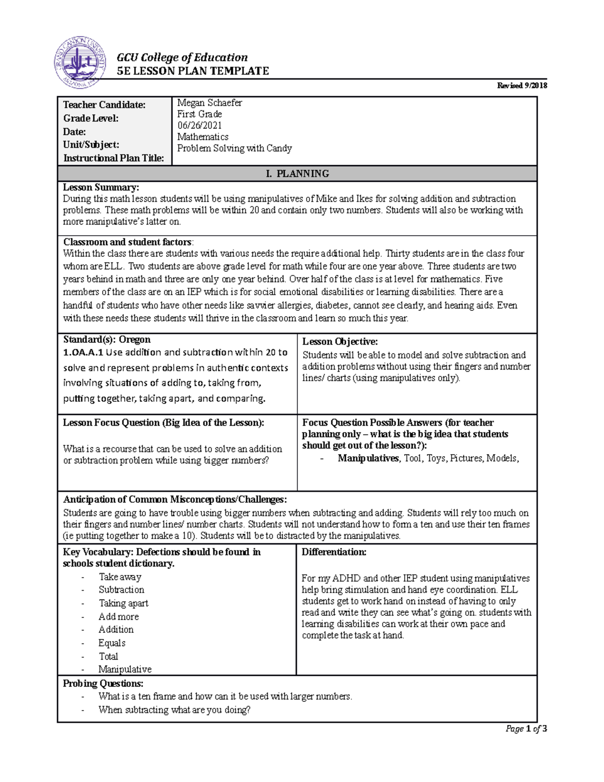 ELM-470-Lesson Planning- Effective Strategies - GCU College Of ...