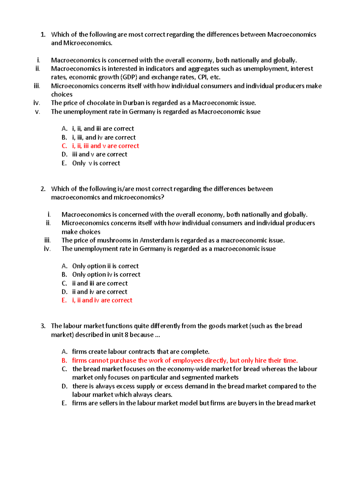 CORE Unit 9 Practice MCQ ECO1011 - Which Of The Following Are Most ...