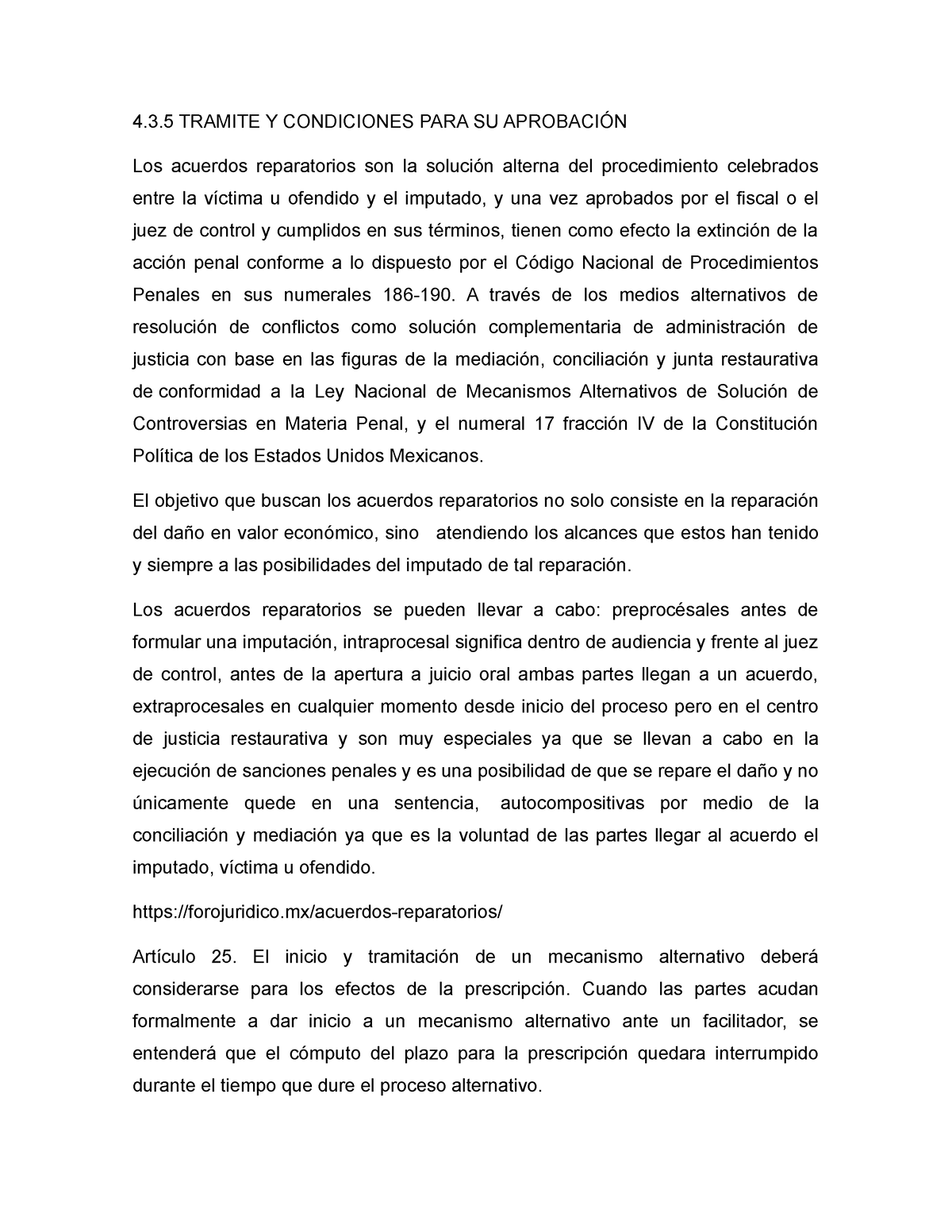 Acuerdo Reparatorio, FORMATO DEL ACUERDO  TRAMITE Y CONDICIONES PARA  SU APROBACIÓN Los acuerdos - Studocu