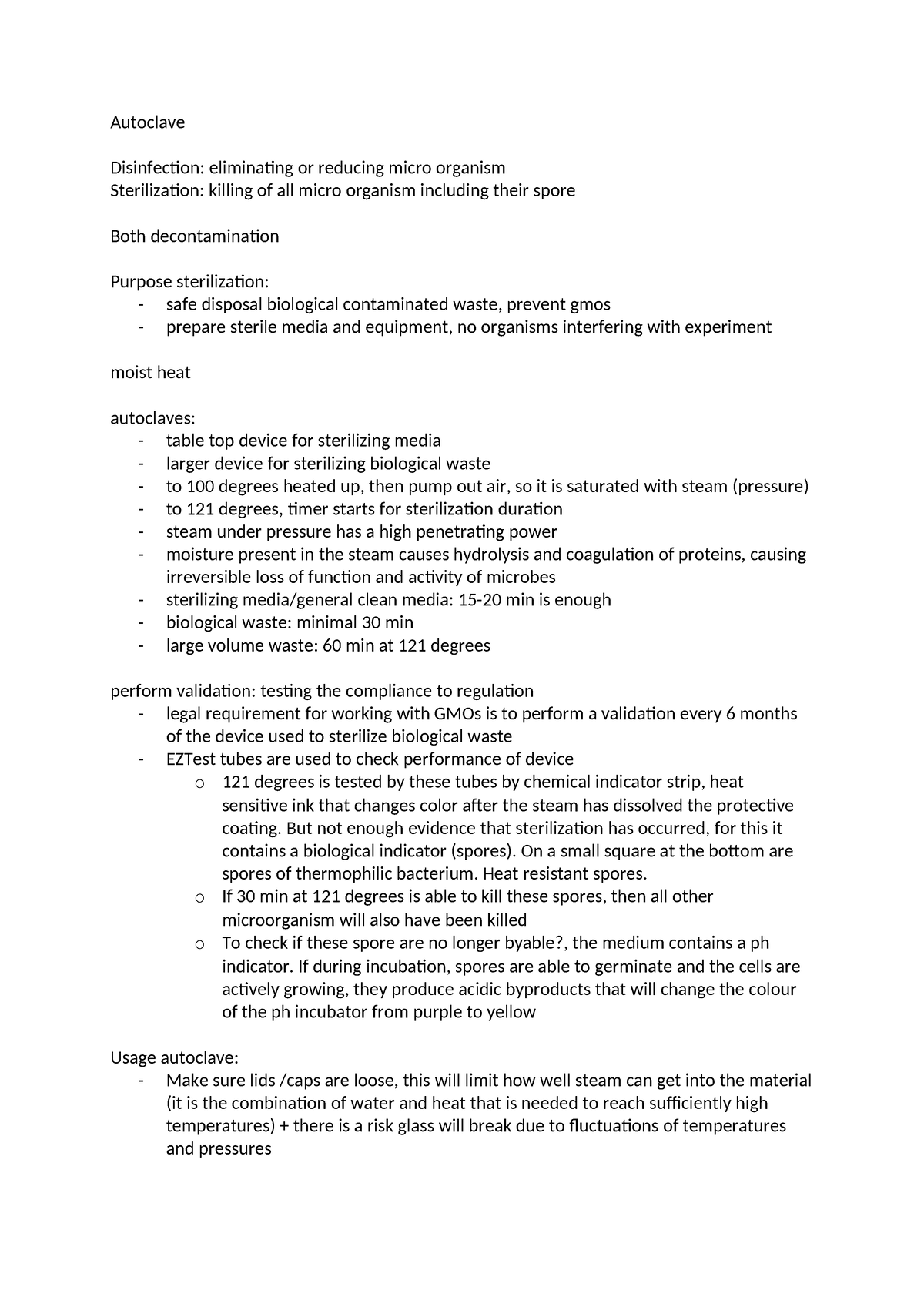 Autoclave notes - Autoclave Disinfection: eliminating or reducing micro ...